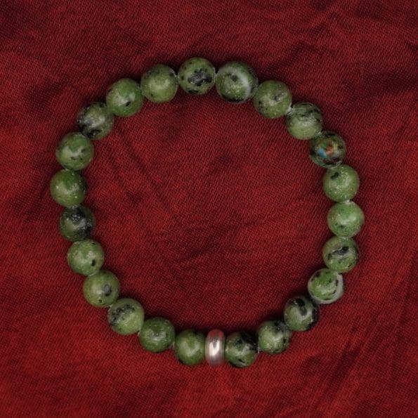 Ruby Zoisite Bracelet 8mm single Bracelet, Ruby Zoisite stone, Green color