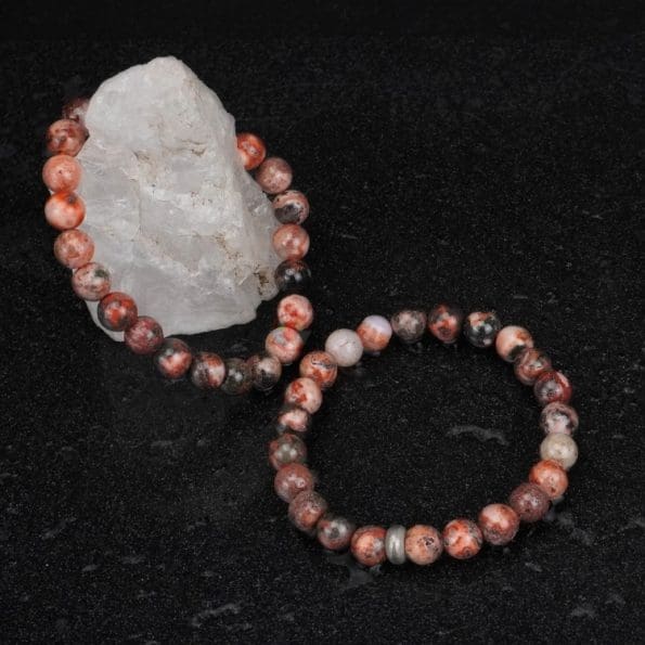 Fire Agate Bracelet 8mm single Bracelet, Fire Agate stone, Orange and Red color