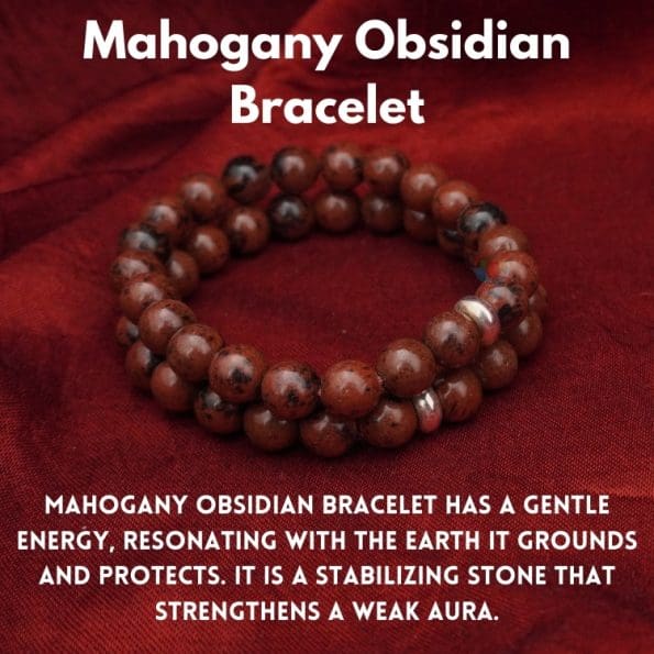 Mahogany Obsidian Bracelet 8mm single Bracelet, Mahogany Obsidian stone, Brown color.