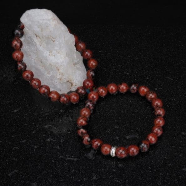 Mahogany Obsidian Bracelet 8mm single Bracelet, Mahogany Obsidian stone, Brown color.