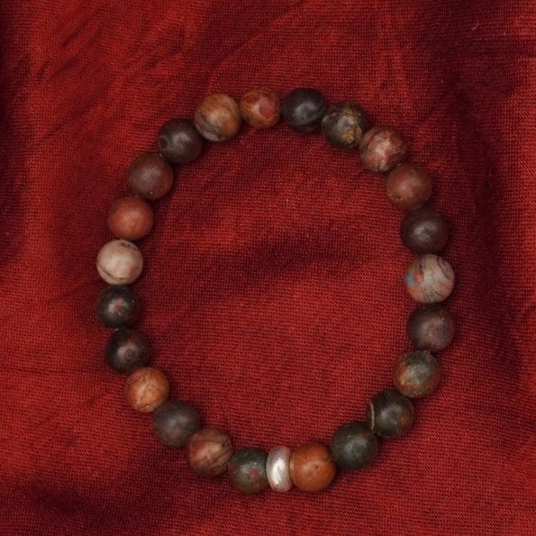 Multi Picasso Jasper Bracelet 8mm single Bracelet, Multi Picasso Jasper stone, Multi Color.