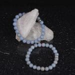 Angelite Bracelet 8mm single Bracelet, Angelite stone, Blue color