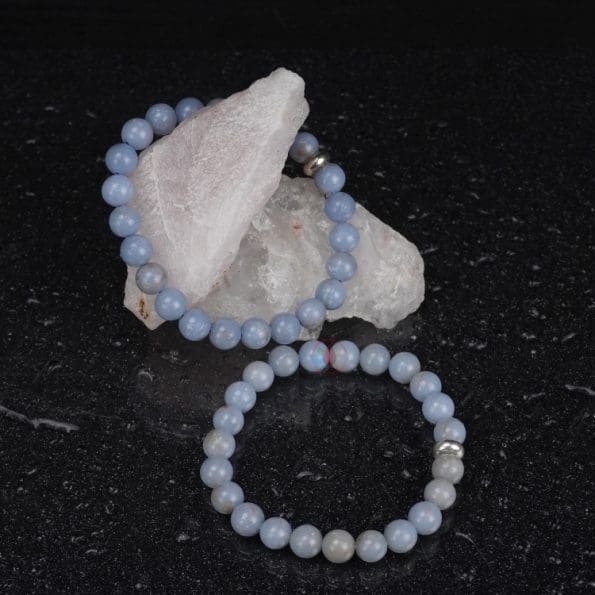 Angelite Bracelet 8mm single Bracelet, Angelite stone, Blue color