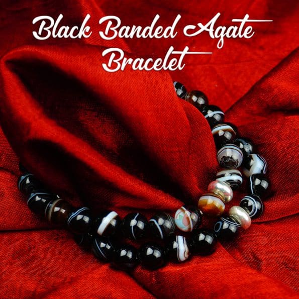 Black Banded Agate Bracelet Black banded agate stone,Multi color,Sulemani hakik bracelet,Sulemani akik bracelet.