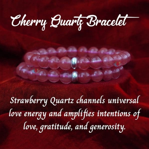 Cherry Quartz Bracelet 8mm single Bracelet, Cherry Quartz stone, Pink color.