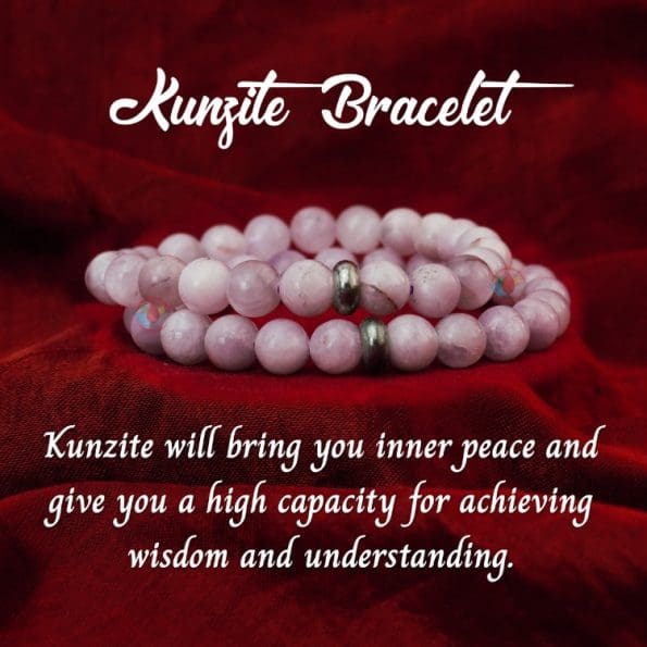 Kunzite Bracelet 8mm single Bracelet, Kunzite stone, Pink color