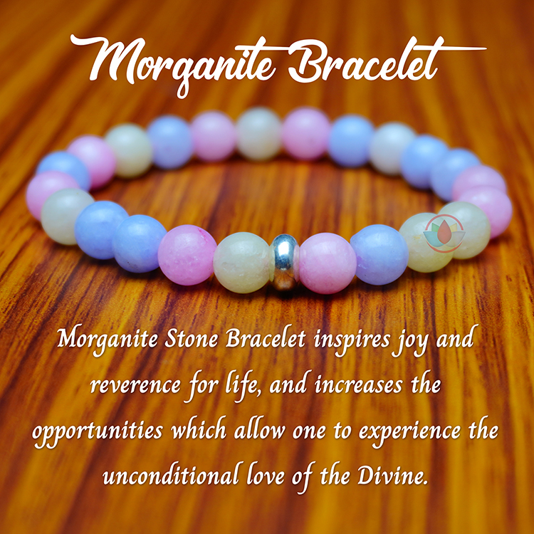 Morganite Bracelet - 8mm | Kylee's Crystals