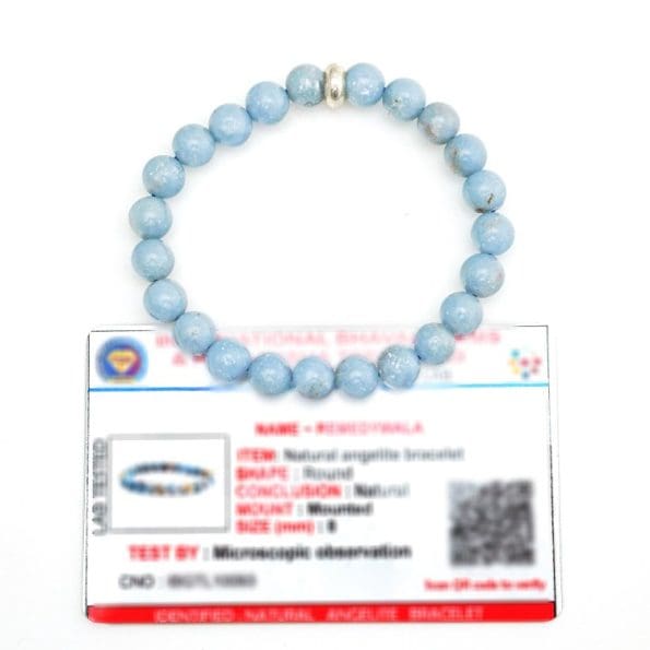 Angelite Bracelet 8mm single Bracelet, Angelite stone, Blue color