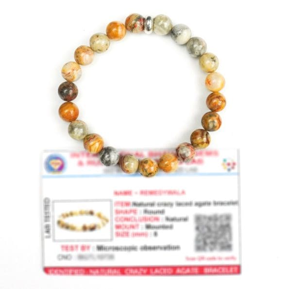 Crazy Laced Agate Bracelet 8mm