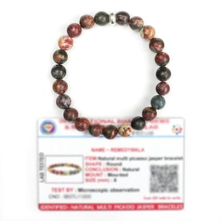 Multi Picasso Jasper Bracelet 8mm single Bracelet, Multi Picasso Jasper stone, Multi Color.