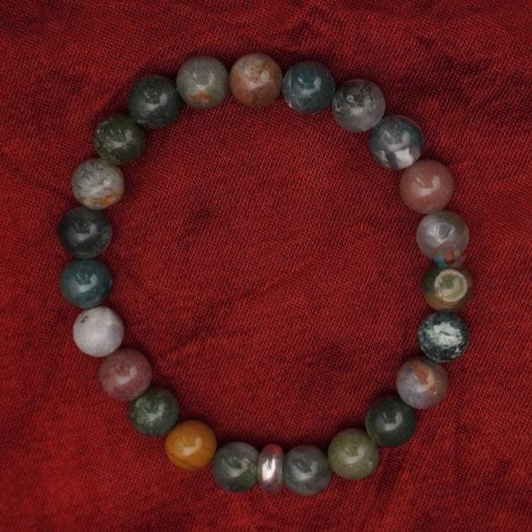 Indian Agate Bracelet 8mm single Bracelet, Indian Agate stone, Green color.