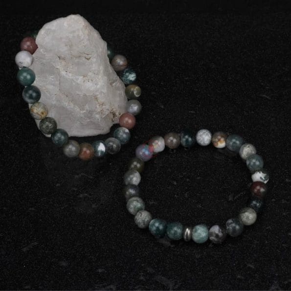 Indian Agate Bracelet 8mm single Bracelet, Indian Agate stone, Green color.