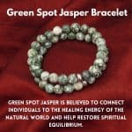 Green Spot Jasper Bracelet 8mm single Bracelet, Green Spot Jasper stone, Green color.