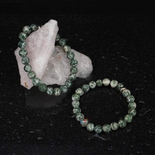 Green Spot Jasper Bracelet 8mm single Bracelet, Green Spot Jasper stone, Green color.