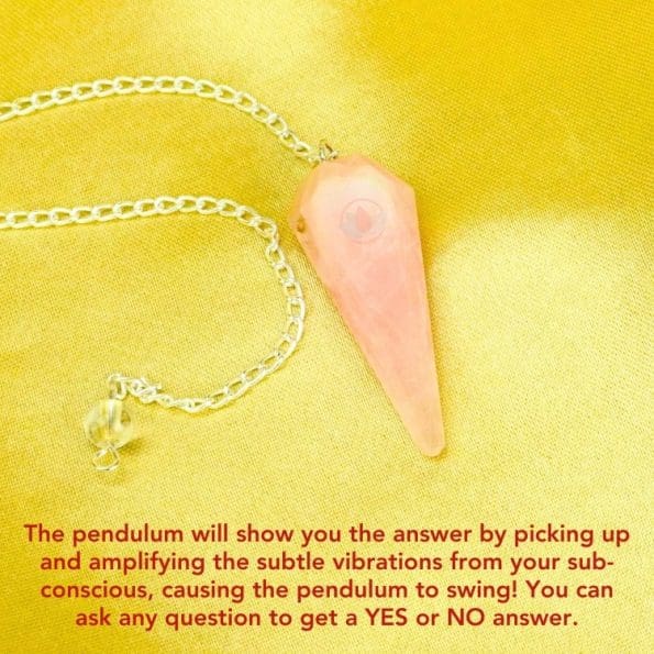 Rose Quartz Crystal Dowsing Pendulum