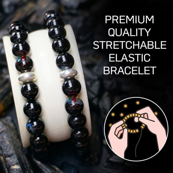 Remedywala Black Onyx Bracelet 8mm single Bracelet, Black Onyx stone, Black color.