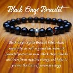 Remedywala Black Onyx Bracelet 8mm single Bracelet, Black Onyx stone, Black color.