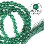 Green jade 8mm Mala