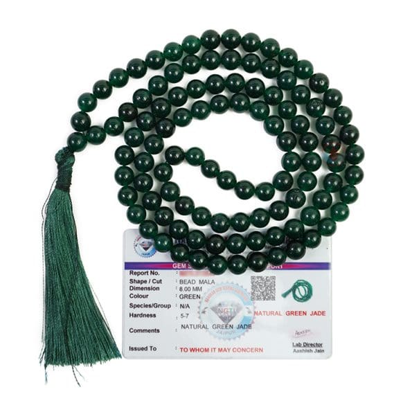 Green jade 8mm Mala