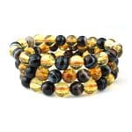 Citrine and Sulemani combination Bracelet 8mm single Bracelet, Citrine and Sulemani stones, Yellow and Black color.