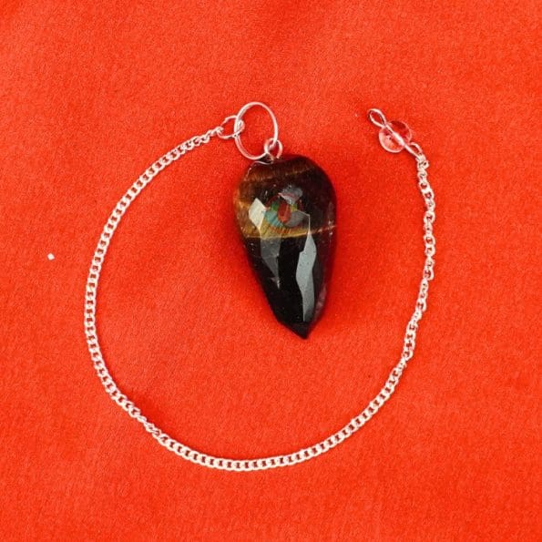 Tiger Eye Diamond Cut Crystal Pendulum