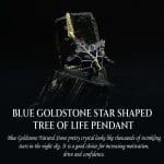 Blue Goldstone Star Shape Tree of Life Pendant