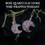 Rose Quartz Half Moon Tree of Life Pendant