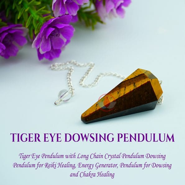 Tiger Eye Crystal Dowsing Pendulum