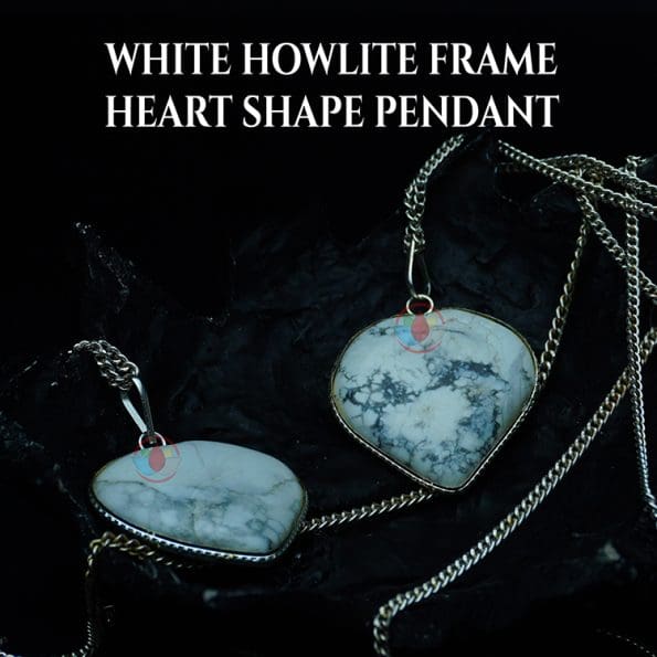 White Howlite Frame Heart Shape Pendant