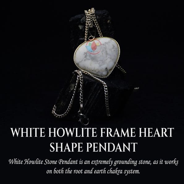 White Howlite Frame Heart Shape Pendant