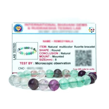 Multicolor Fluorite Natural Stone Single Bracelet