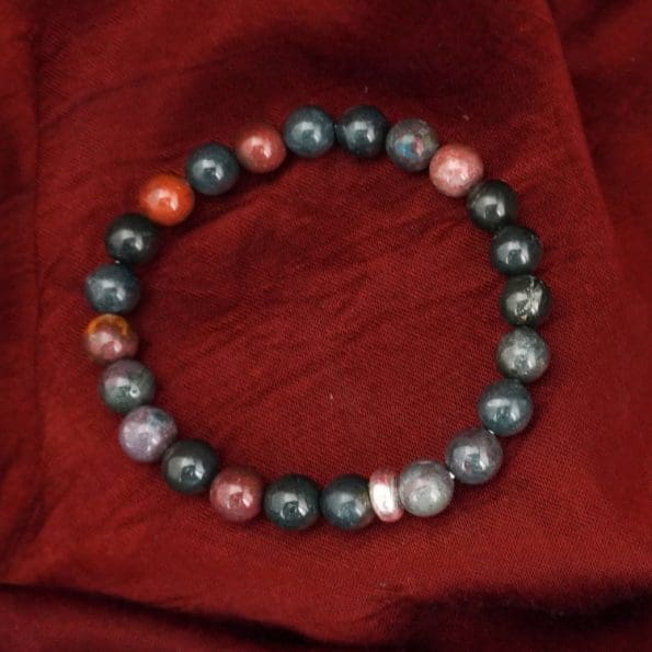 Bloodstone Bracelet 8mm, Bloodstone Bracelet with Ring