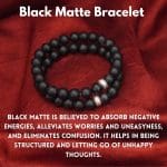 Black Matte Bracelet 8mm single Bracelet, Black Matte Bracelet with Ring Charm