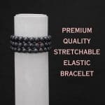 Black Matte Bracelet 8mm single Bracelet, Black Matte Bracelet with Ring Charm