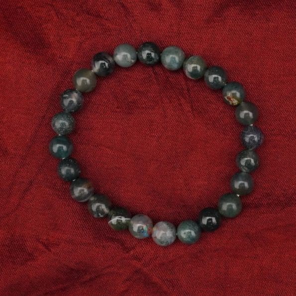 Moss Agate Bracelet 8mm, Moss Agate stone