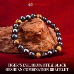 Tiger’s Eye, Hematite & Black Obsidian Combination Bracelet