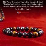 Tiger’s Eye, Hematite & Black Obsidian Combination Bracelet