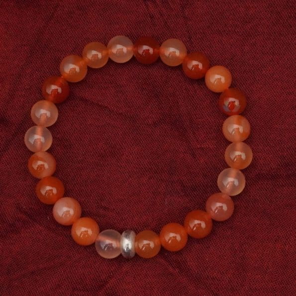 Red Aventurine Bracelet 8mm, Red Aventurine Bracelet with Ring Charm