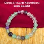 Multicolor Fluorite Natural Stone Single Bracelet