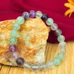 Multicolor Fluorite Natural Stone Single Bracelet