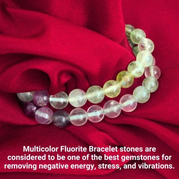 Multicolor Fluorite Natural Stone Single Bracelet