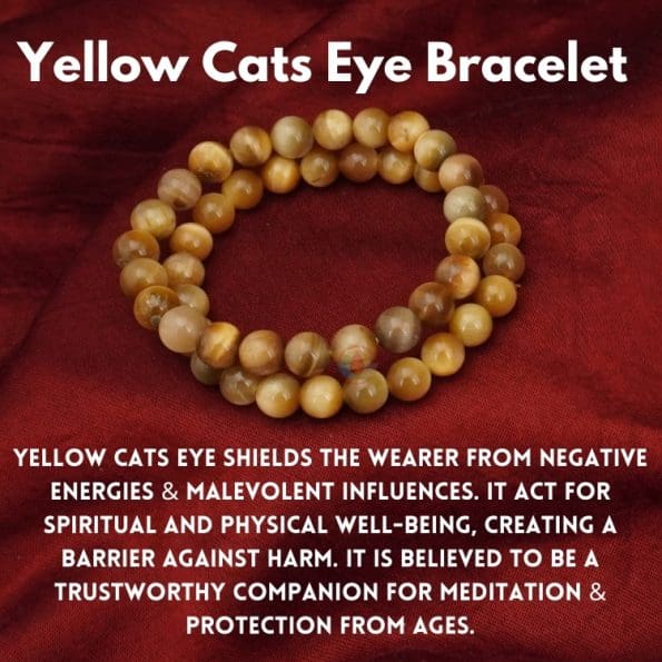 Yellow Cats Eye Bracelet 8mm