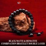 Black Matte & Hematite Combination Bracelet Double Layer