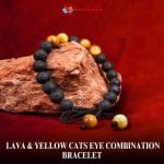 Lava & Yellow Cats Eye Combination Bracelet