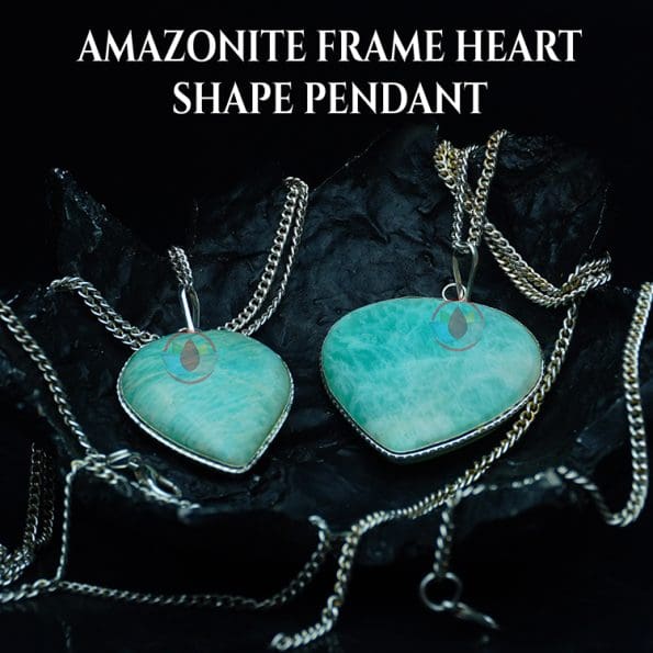 Amazonite Frame Heart Shape Pendant