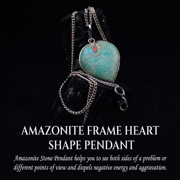 Amazonite Frame Heart Shape Pendant