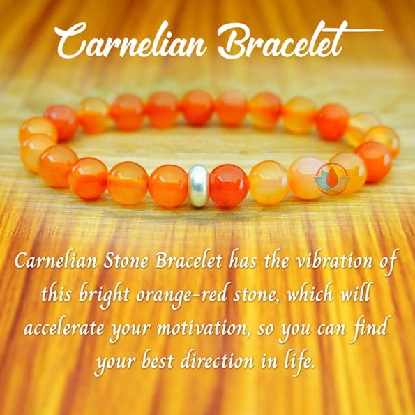 Carnelian Natural Bracelets, Carnelian bracelet with Ring charm