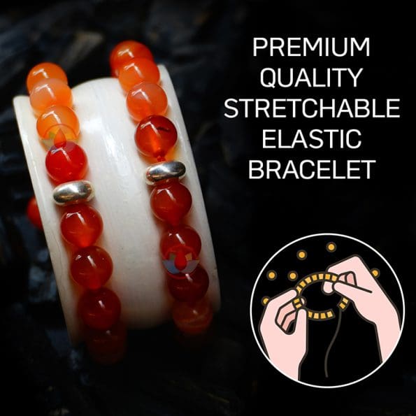 Carnelian Natural Bracelets, Carnelian bracelet with Ring charm