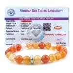 Carnelian Natural Bracelets, Carnelian bracelet with Ring charm