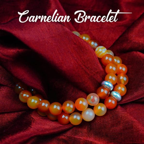 Carnelian Natural Bracelets, Carnelian bracelet with Ring charm